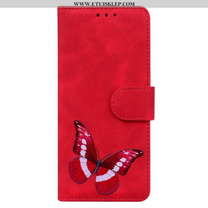 Etui Folio do Samsung Galaxy A53 5G Motyl Dotykający Skóry